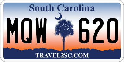 SC license plate MQW620