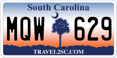 SC license plate MQW629