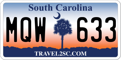 SC license plate MQW633