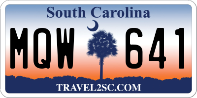 SC license plate MQW641