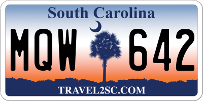SC license plate MQW642