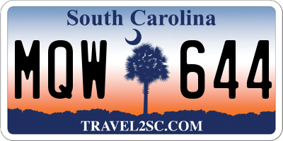 SC license plate MQW644