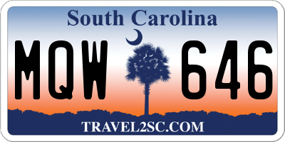 SC license plate MQW646