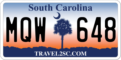 SC license plate MQW648