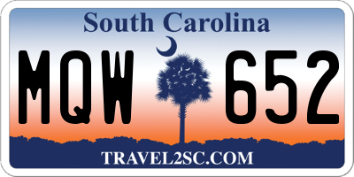 SC license plate MQW652
