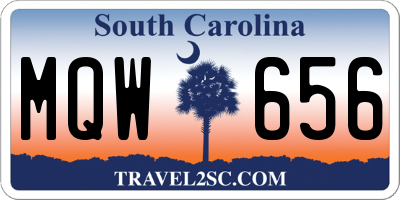 SC license plate MQW656
