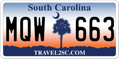 SC license plate MQW663