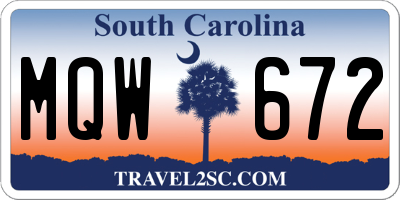 SC license plate MQW672