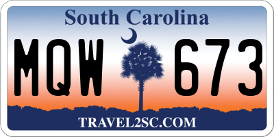 SC license plate MQW673