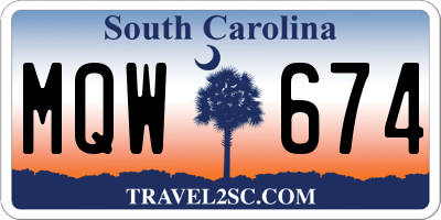 SC license plate MQW674