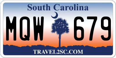 SC license plate MQW679