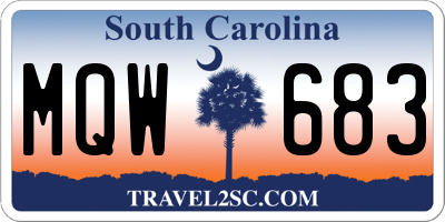 SC license plate MQW683