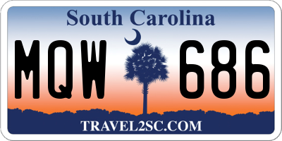 SC license plate MQW686