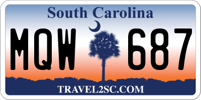 SC license plate MQW687