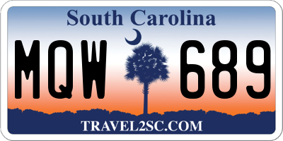 SC license plate MQW689