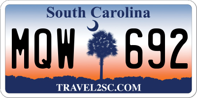 SC license plate MQW692
