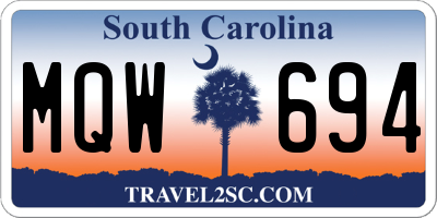 SC license plate MQW694
