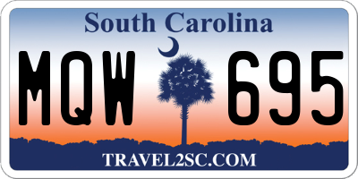 SC license plate MQW695