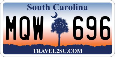 SC license plate MQW696