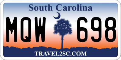 SC license plate MQW698