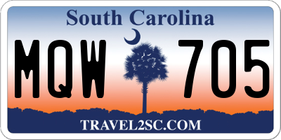 SC license plate MQW705