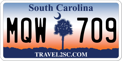 SC license plate MQW709