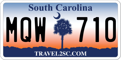 SC license plate MQW710