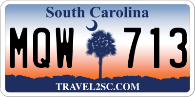 SC license plate MQW713