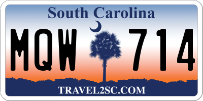 SC license plate MQW714