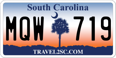 SC license plate MQW719