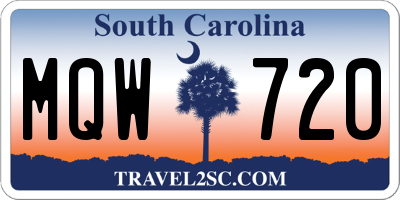 SC license plate MQW720