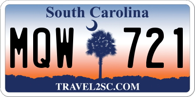 SC license plate MQW721