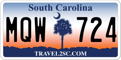 SC license plate MQW724