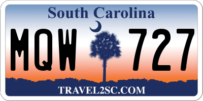 SC license plate MQW727