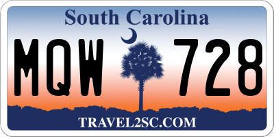 SC license plate MQW728