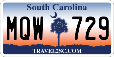 SC license plate MQW729
