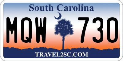 SC license plate MQW730