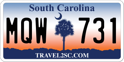 SC license plate MQW731