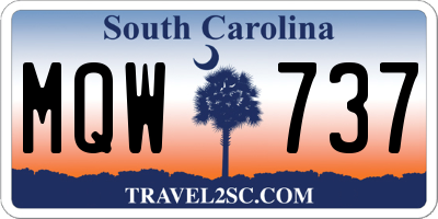 SC license plate MQW737