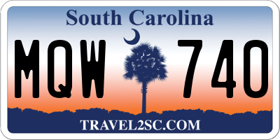 SC license plate MQW740