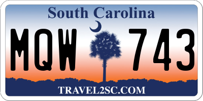SC license plate MQW743