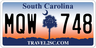 SC license plate MQW748