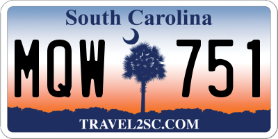 SC license plate MQW751