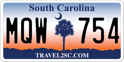 SC license plate MQW754