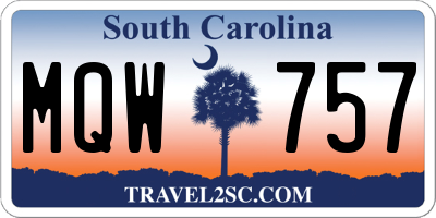 SC license plate MQW757
