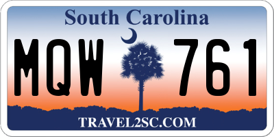 SC license plate MQW761