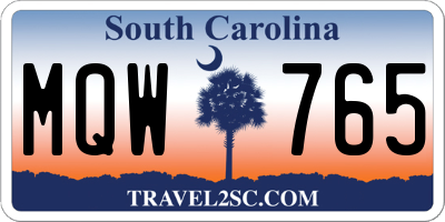 SC license plate MQW765