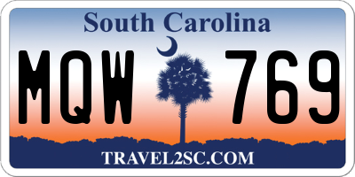 SC license plate MQW769