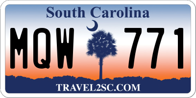 SC license plate MQW771