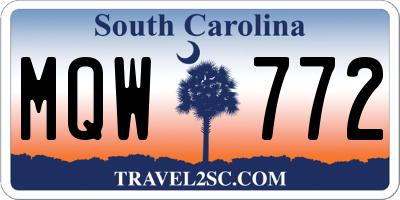SC license plate MQW772